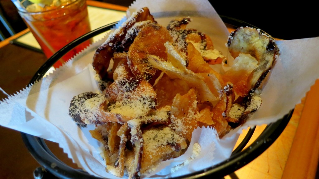 Thick golden hand-cut potato chips drizzled with balsamic vinegar and parm cheese. Altland House, Abbotstown, PA