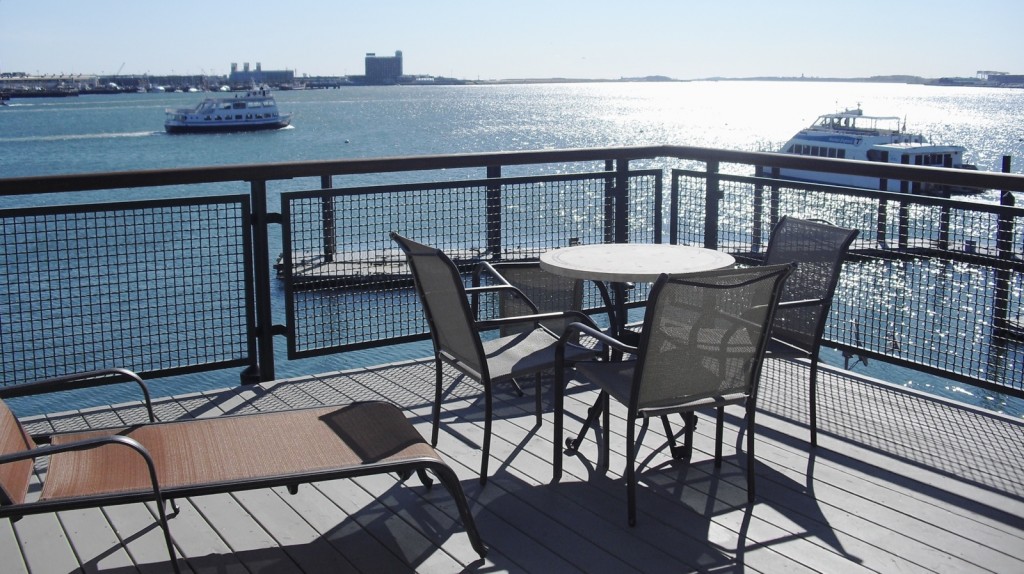 View of Boston Harbor from Boston Yacht Haven room