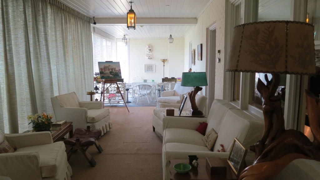 Shot of comfy enclosed patio where President Eisenhower entertained Heads of State in a casual manner. President Eisenhower National Historic Site, Gettysburg, PA.