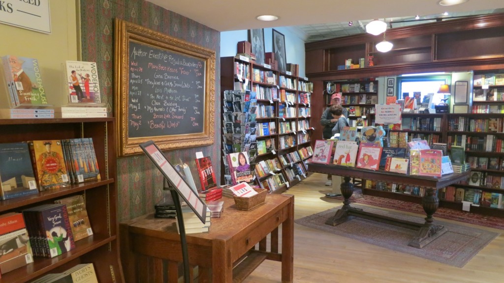 Interior shot of book-stocked indie bookstore in Connecticut