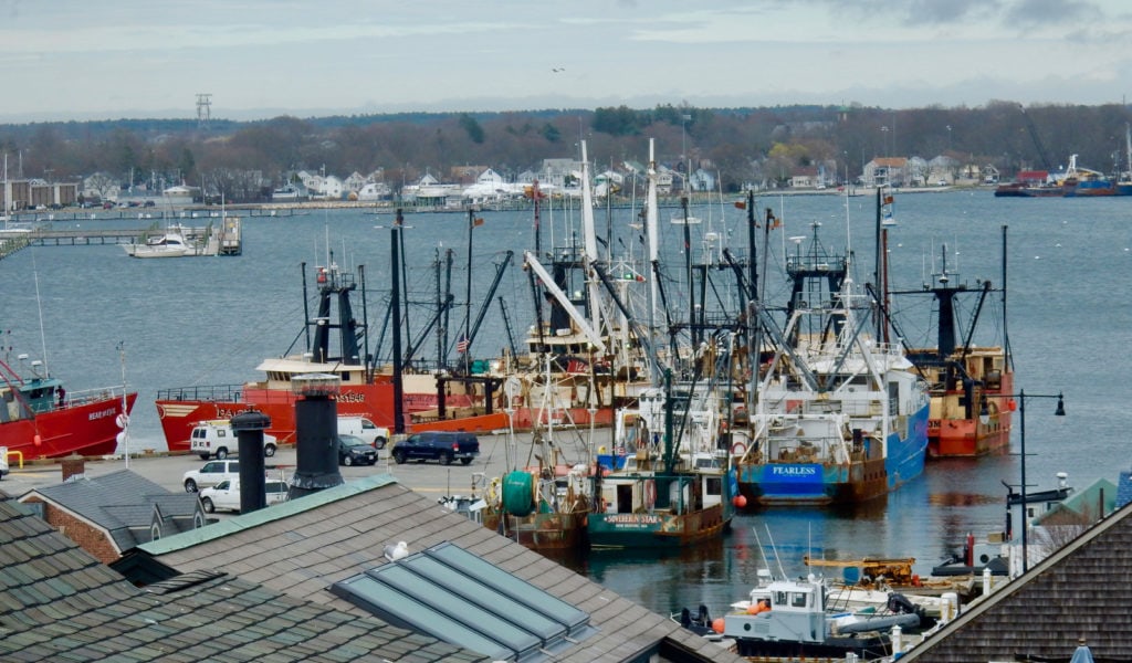 New Bedford MA fishing fleet at docks