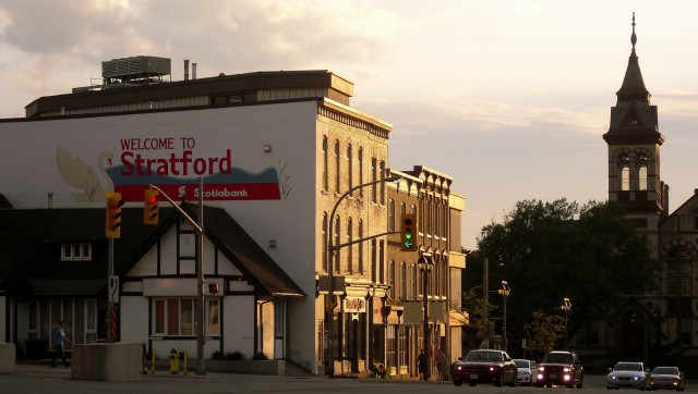Mural with sign "Welcome to Stratford" in Canada = #Stratford365 @GetawayMavens