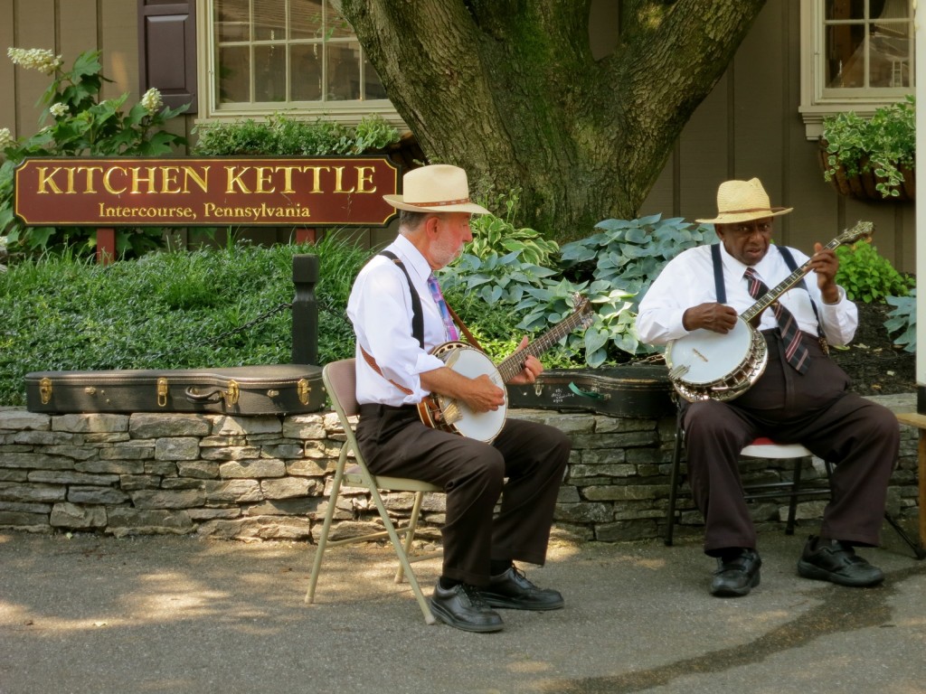 "Banjo Jimmy" LaRue and Sideman entertain visitors to Kitchen Kettle Village, Lancaster County PA