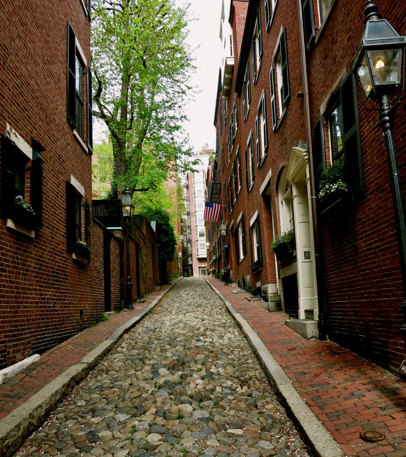 Boston Cobblestone lane uphill