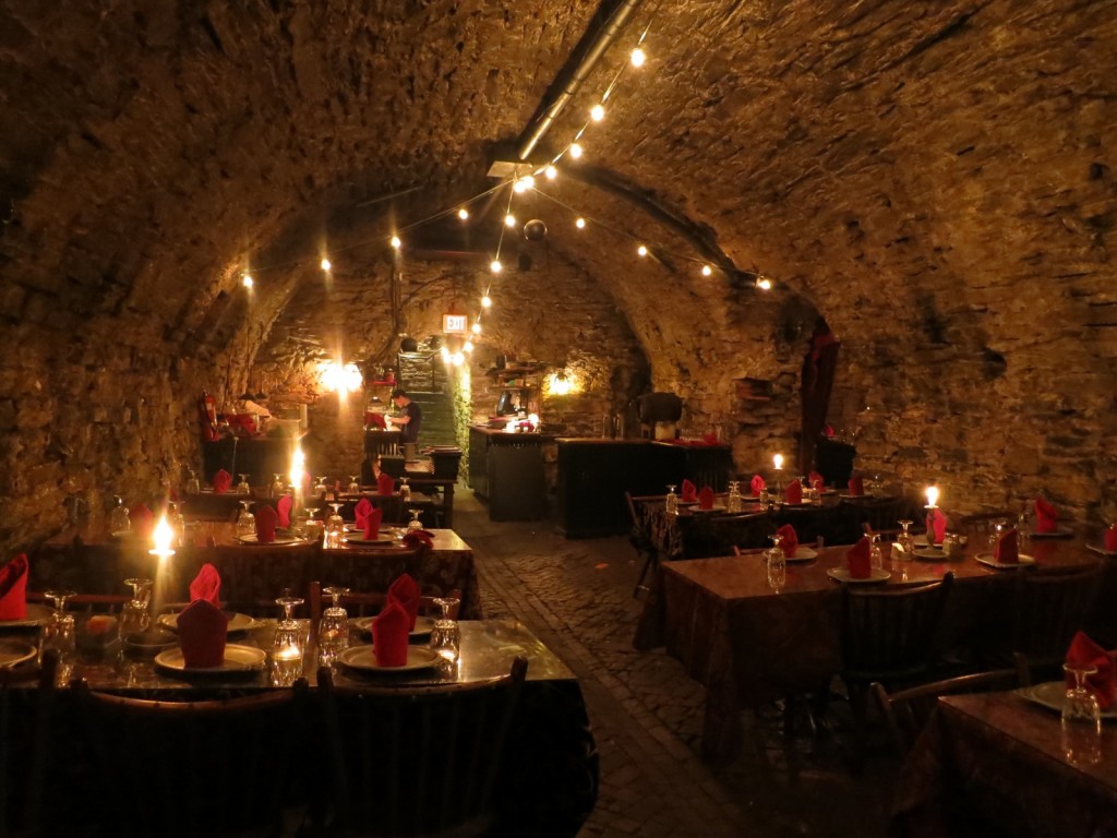 Candlelit fine dining in the cellar of operating brewery in Mt. Joy, PA