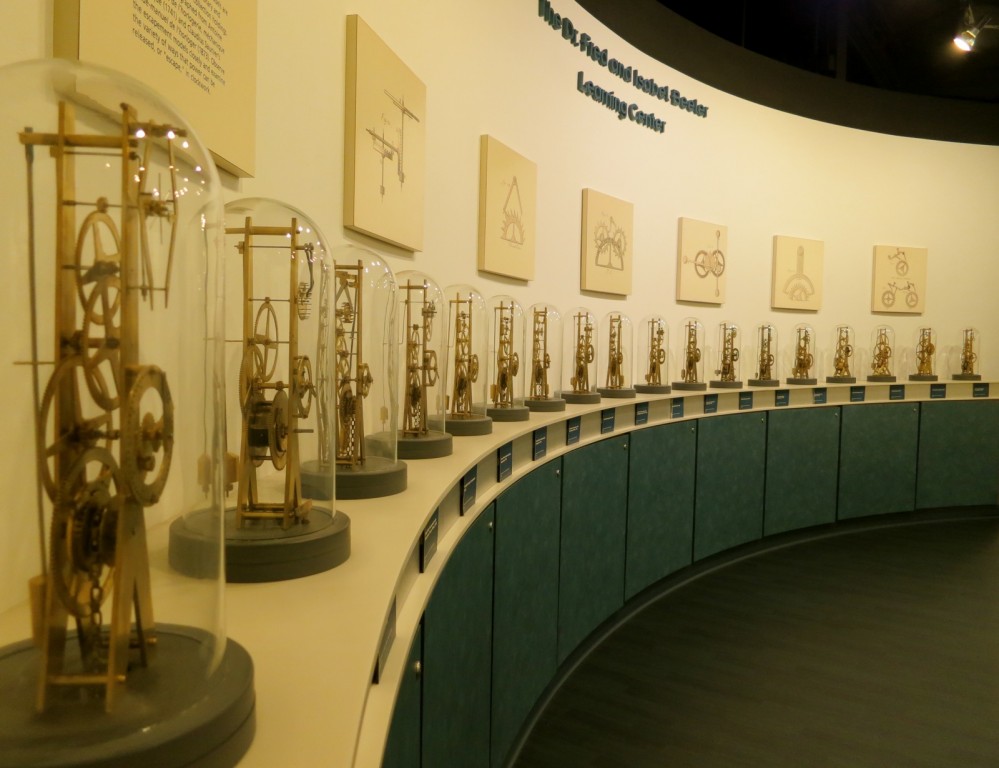 Array of clock mechanics at National Watch and Clock Museum in PA