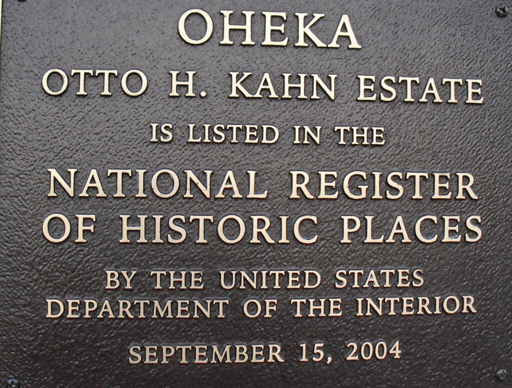 OHEKA National Register of Historic Places plaque