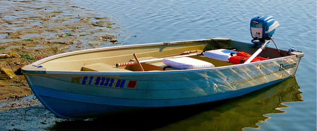 Rowboat in water Old Lyme CT 