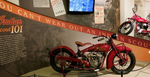 The best known Indian Motorcycle, the Scout, at Museum of Springfield MA History