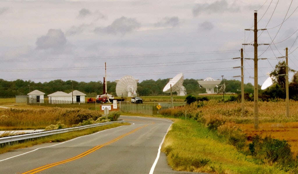 Satellite dishes on Road to Chincoteague VA 