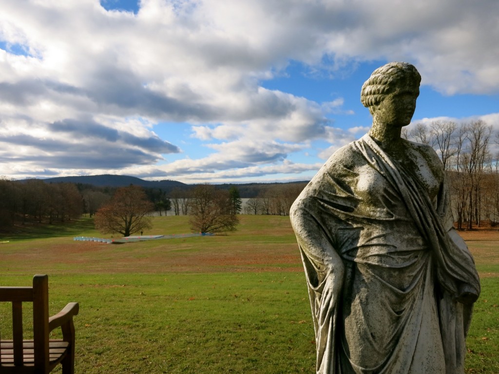 Staatsburgh Mansion backyard overlooking Hudson River, Staatsburgh, NY