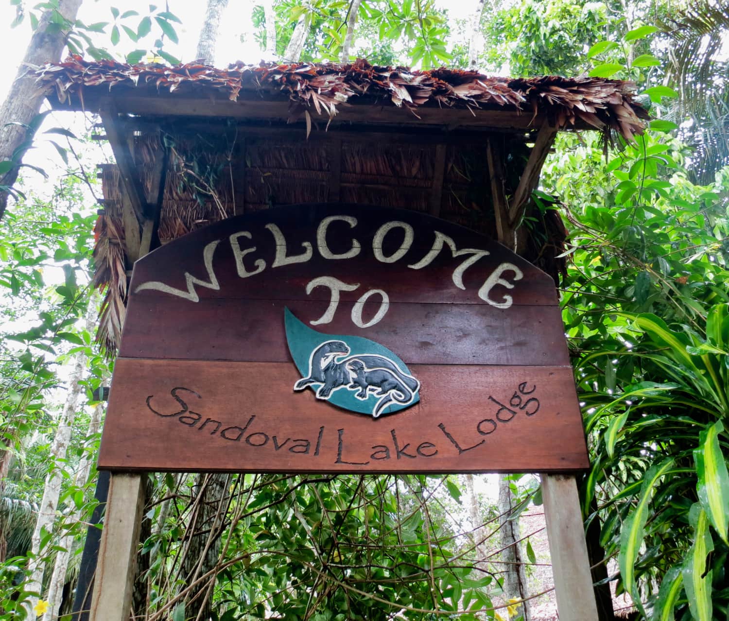 Welcome to Sandoval Lake Lodge sign