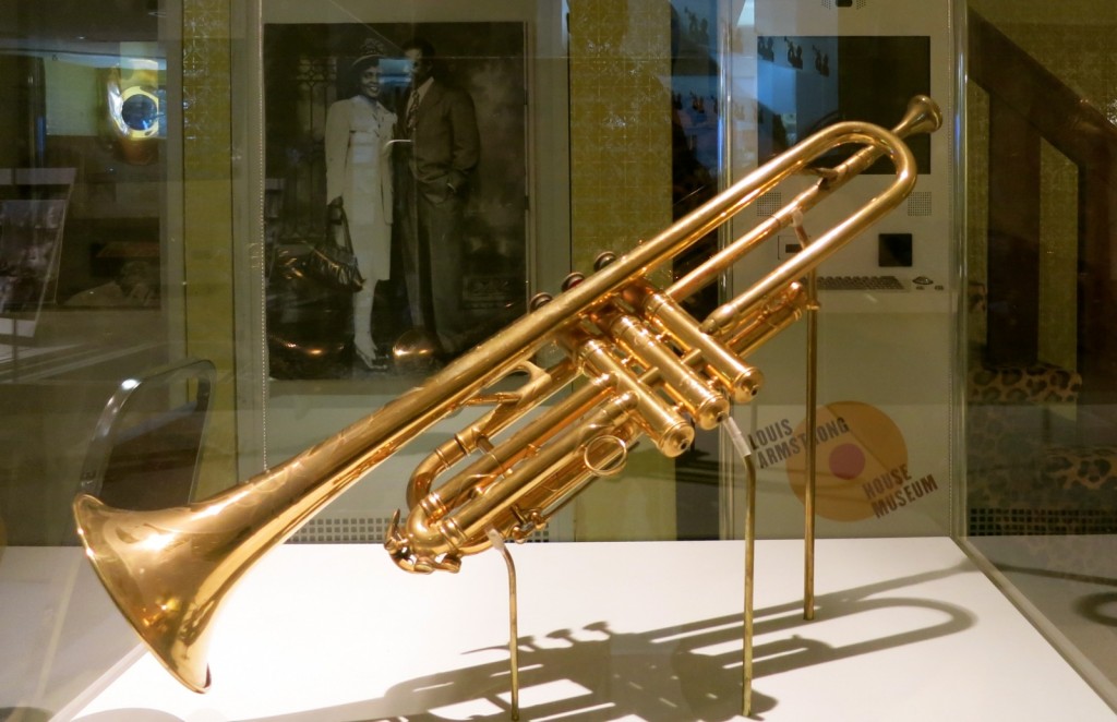Gold-plated trumpet at the Louis Armstrong Museum