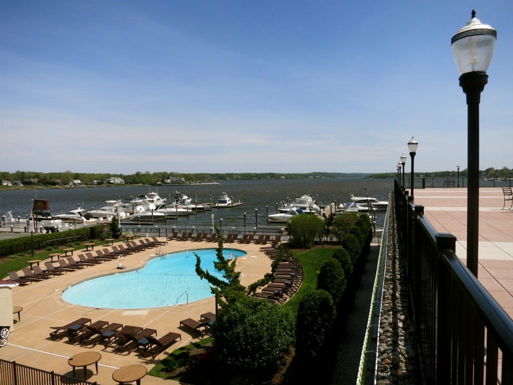 River and pool view from Molly Pitcher Inn Red Bank NJ