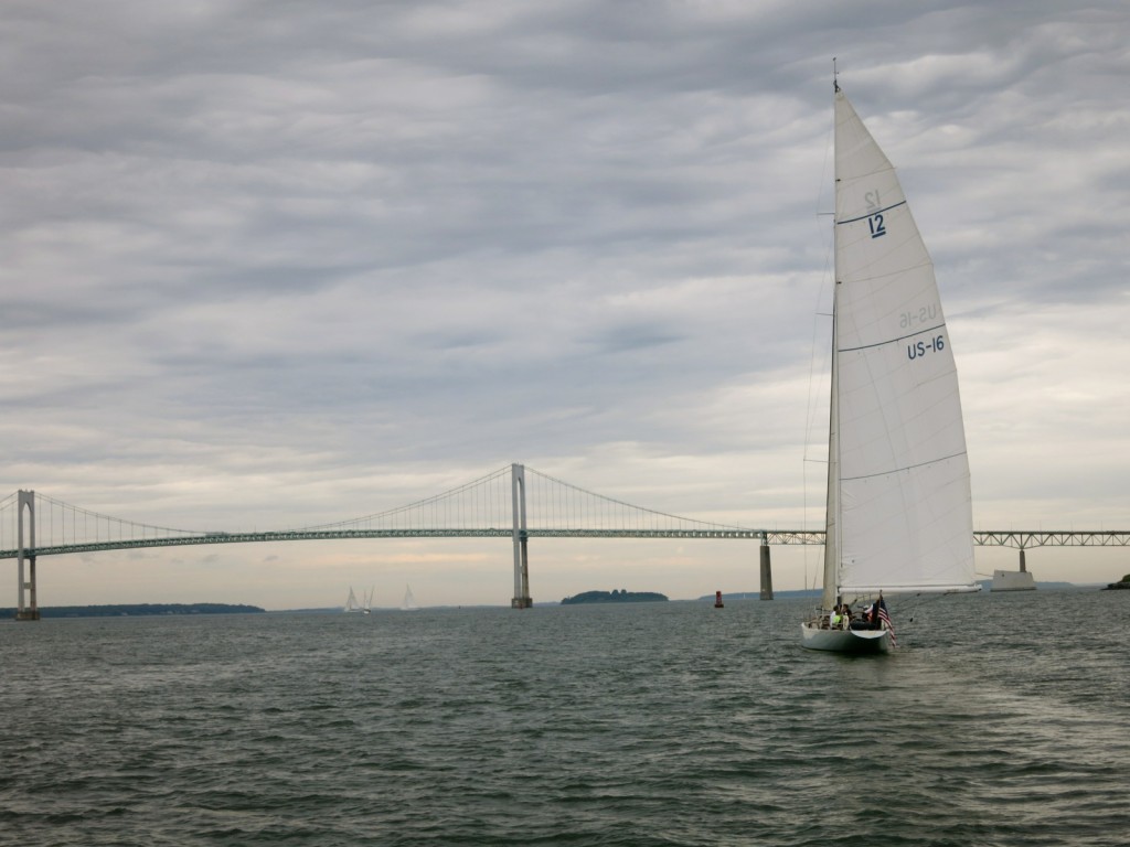 America's Cup Yacht of Old at Sail in Newport Harbor