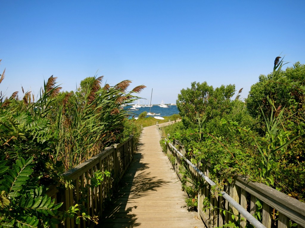 Boardwalk from Corn Neck Road to Great Salt Pond