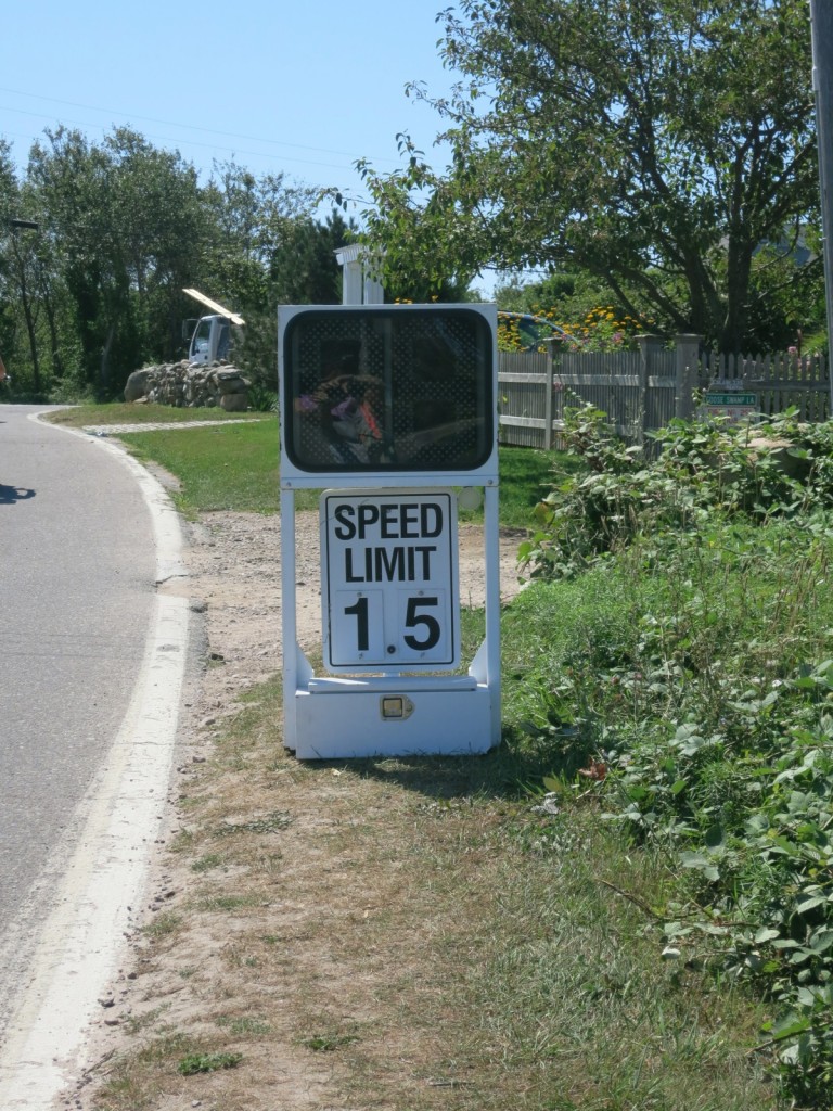 Slow down! A Block Island 1.5 MPH Speed Limit Sign