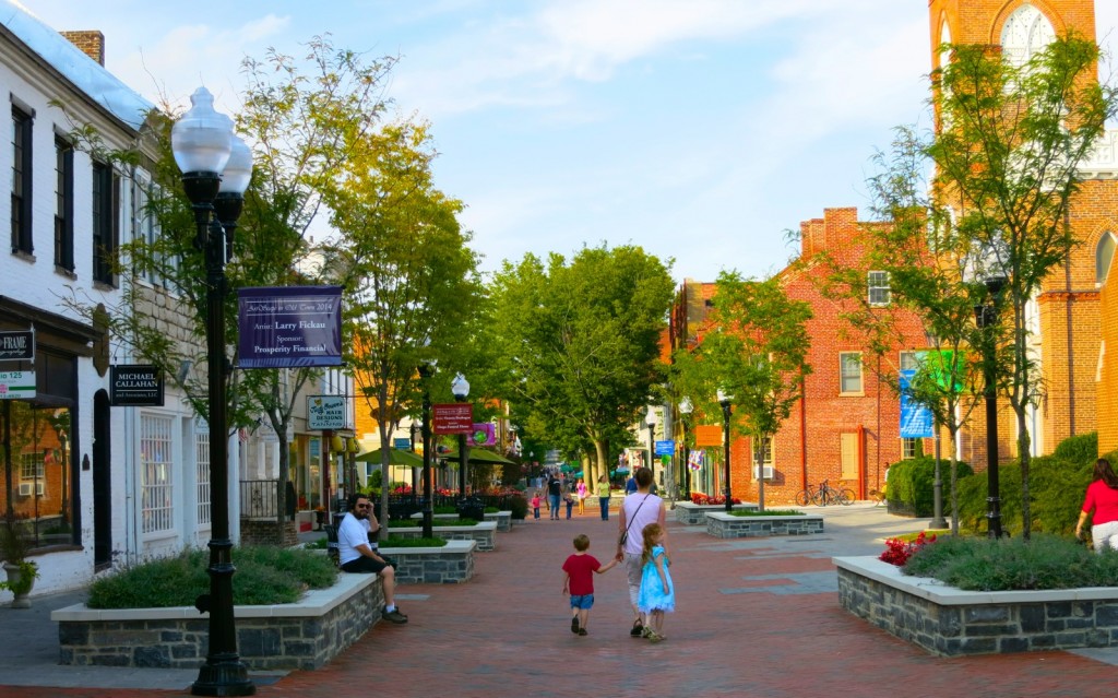 Old Town Winchester Pedestrian Mall at Sunset