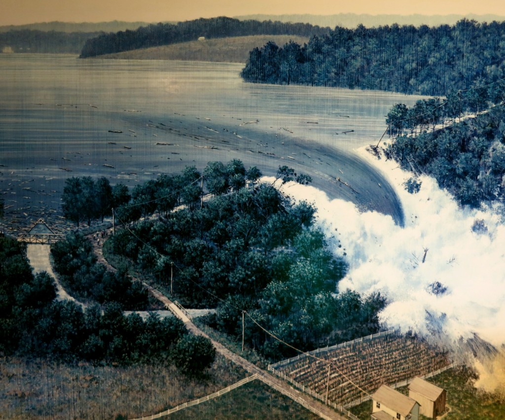 Depiction of Dam Breaking in Johnstown PA