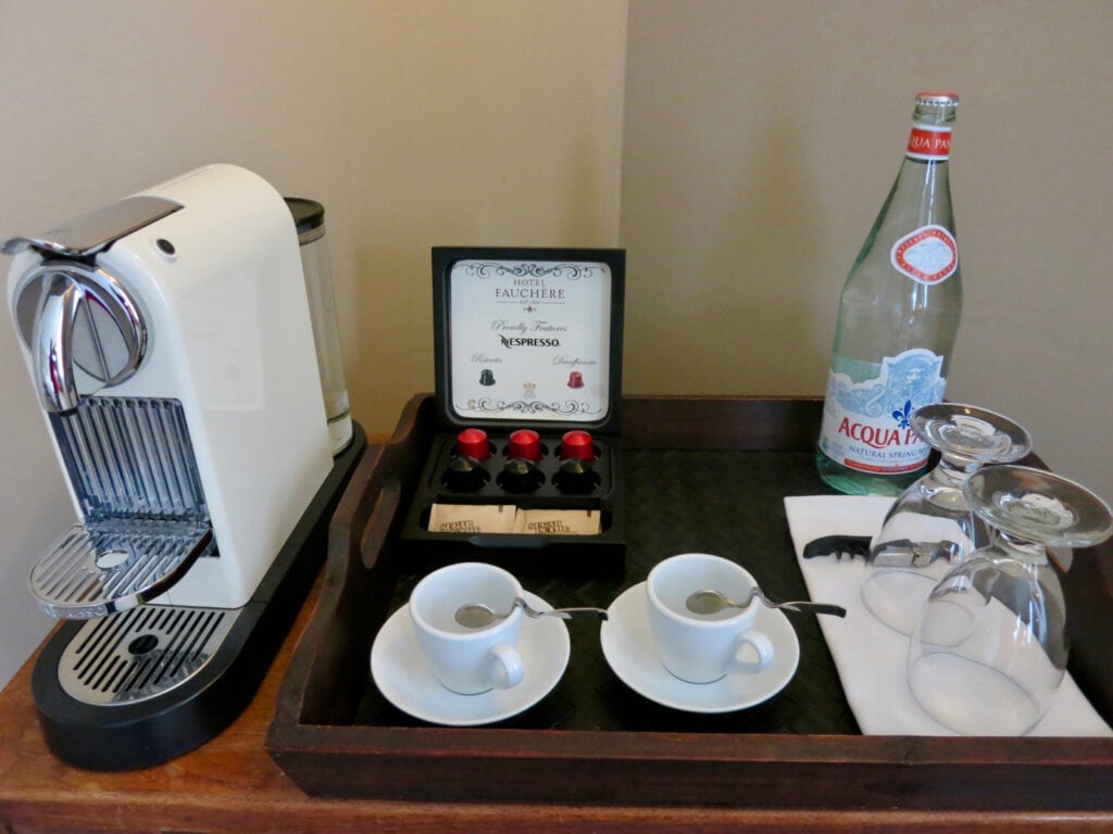 Nespresso Machine in Hotel Fauchere Guest Room