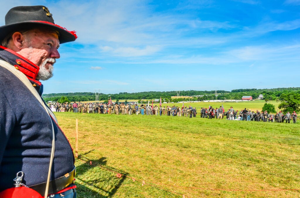 Soldier at Battle of Gettysburg historical site
