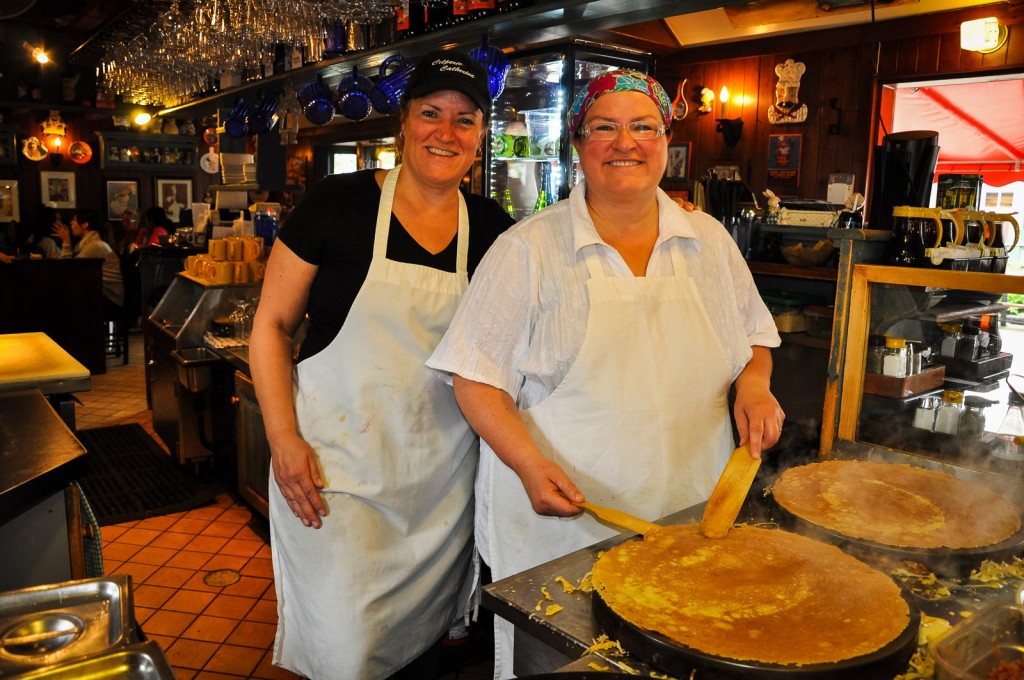 Catherine and Lorraine, sister chefs and proprietors at Creperie Catherine.