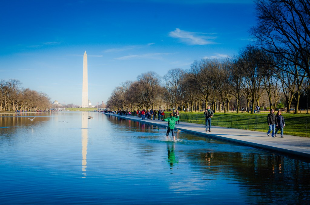 Piscina riflettente sul National Mall a Washington DC