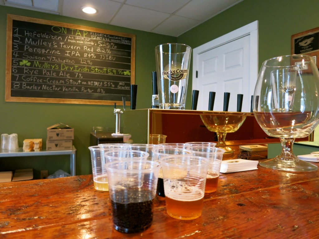 Flights of Beer at Bucks County Brewery