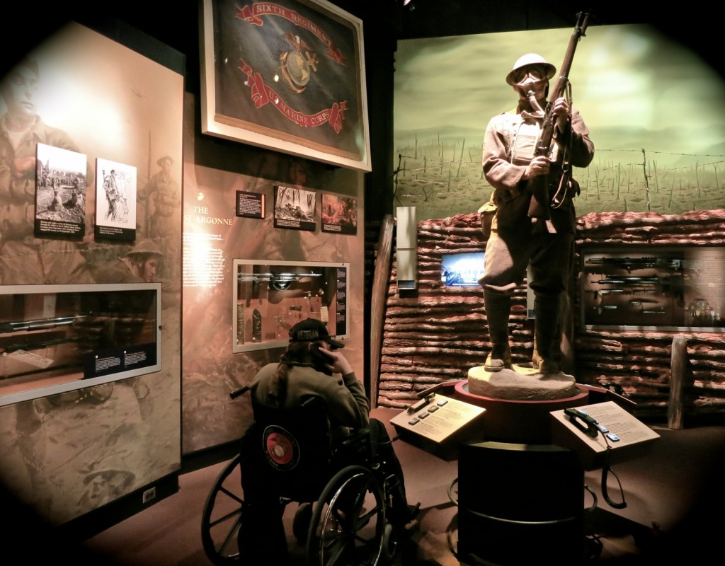 Injured vet at National Museum of the Marine Corps