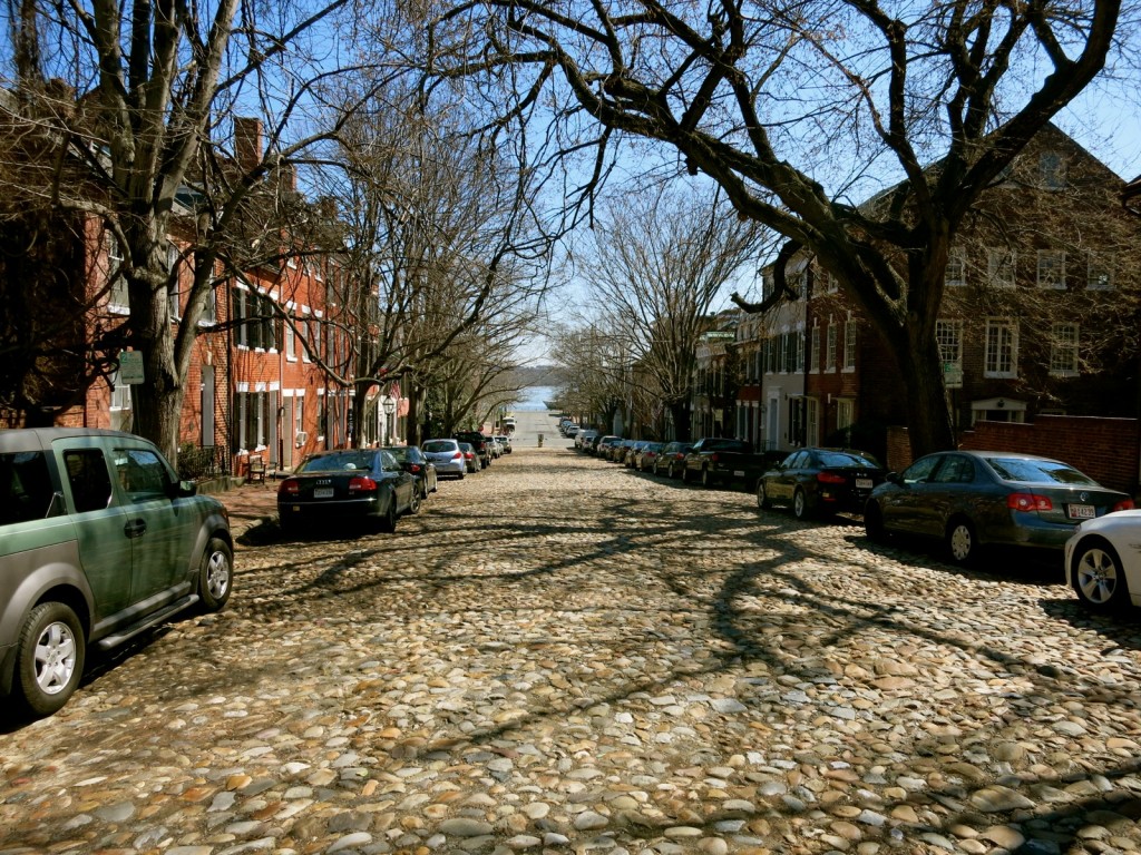 Cobblestone street in Old Alexandria VA