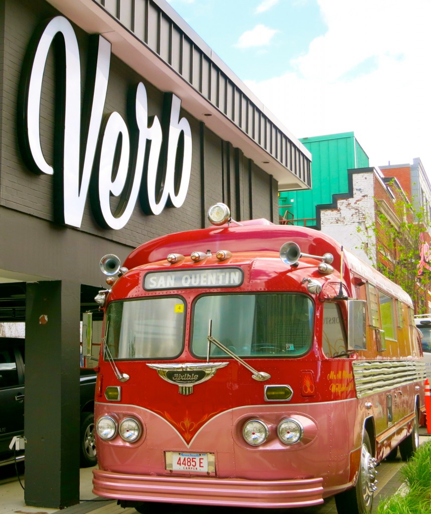 VW bus in front of The Verb Hotel Boston