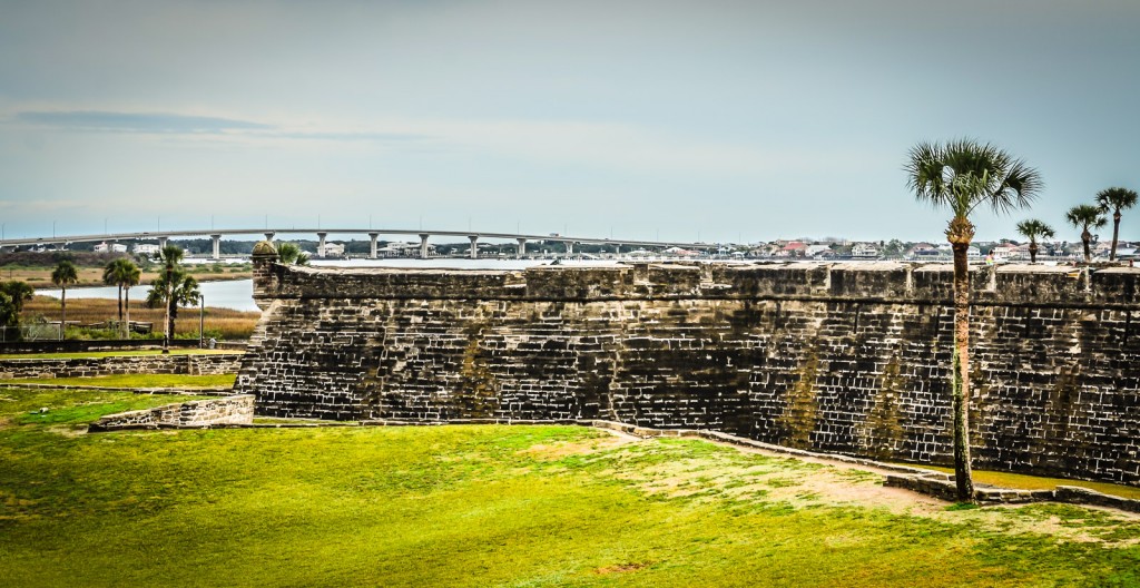 Bridge into history at Castillo de San Marcos National Monument, the oldest masonry fort in the continental US. St. Augustine, Florida