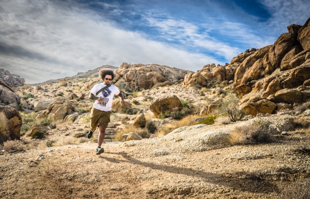 Racing the wind at Joshua Tree National Park, California.