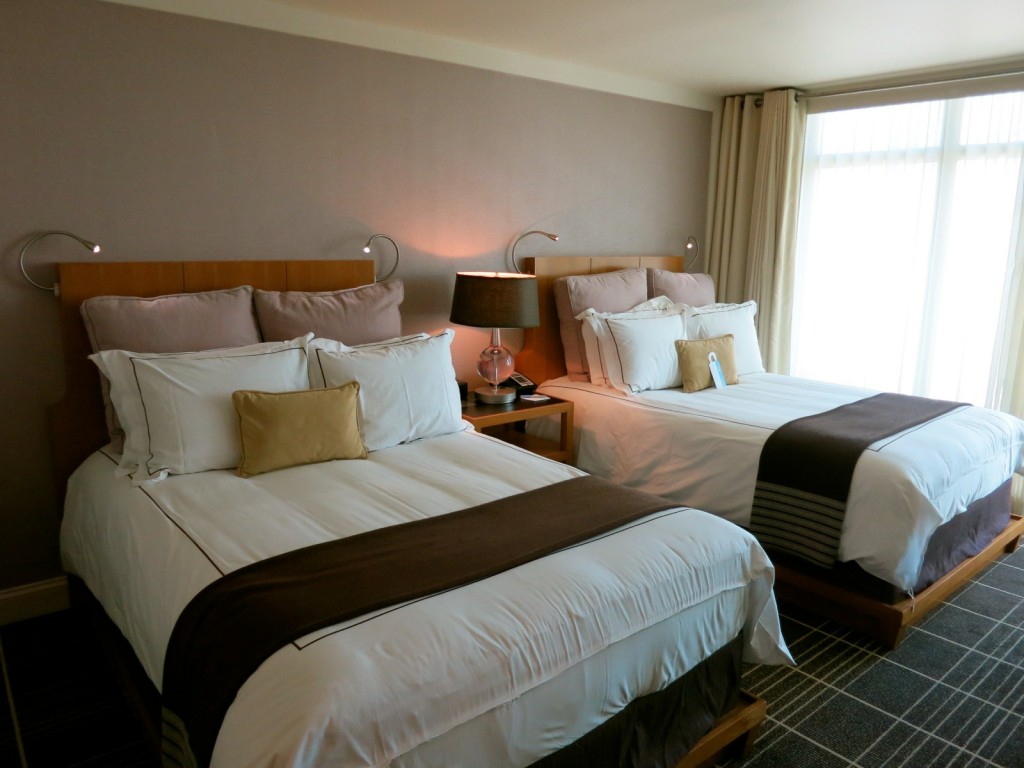 Guest room at the Colonnade Hotel