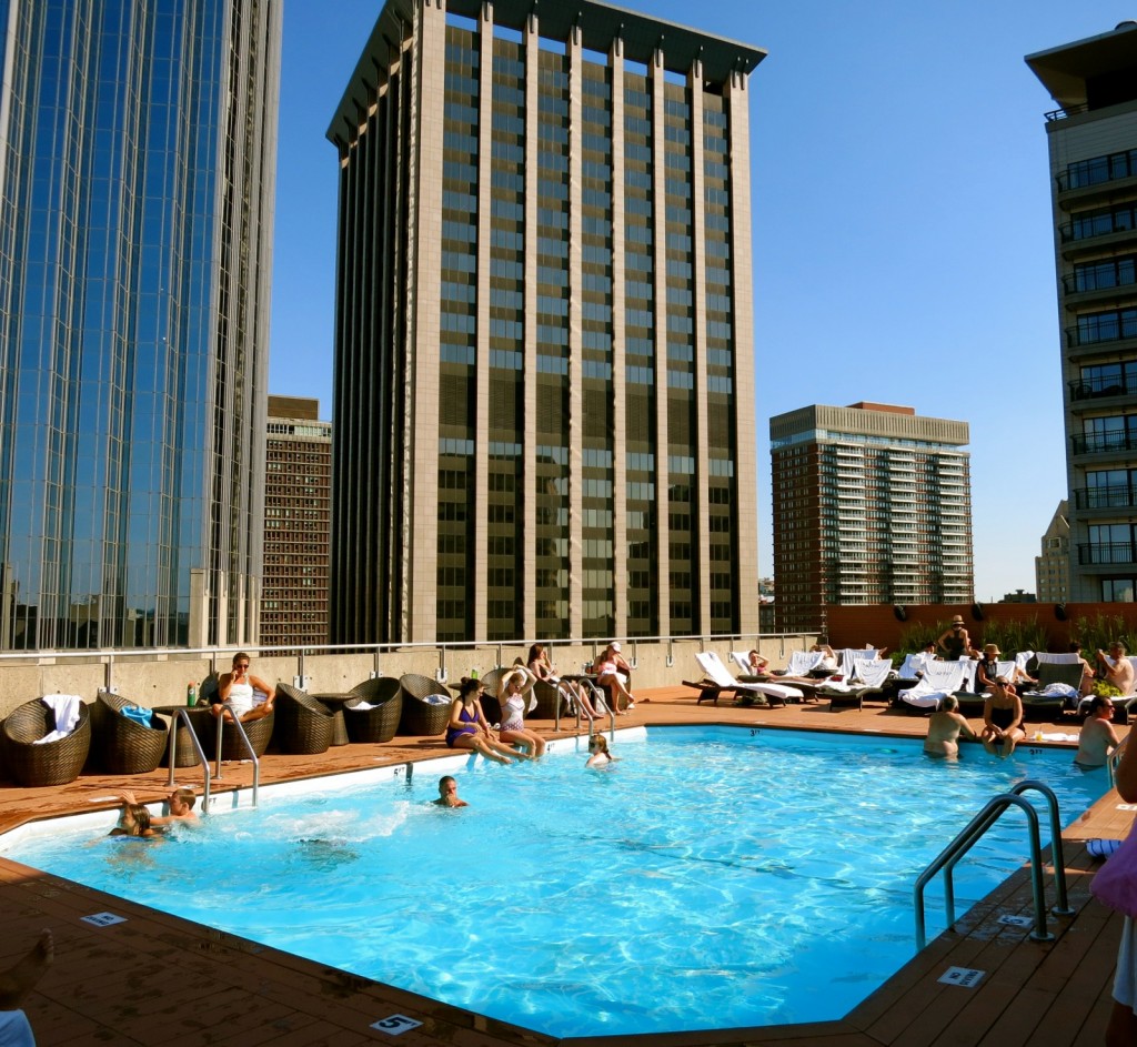 Roof Deck Pool Day Colonnade Hotel Boston