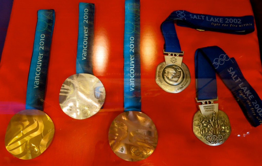 Bodie Miller Olympic Medals, New England Ski Museum, NH