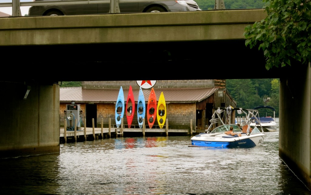 Under bridge, Squam Lake Tour