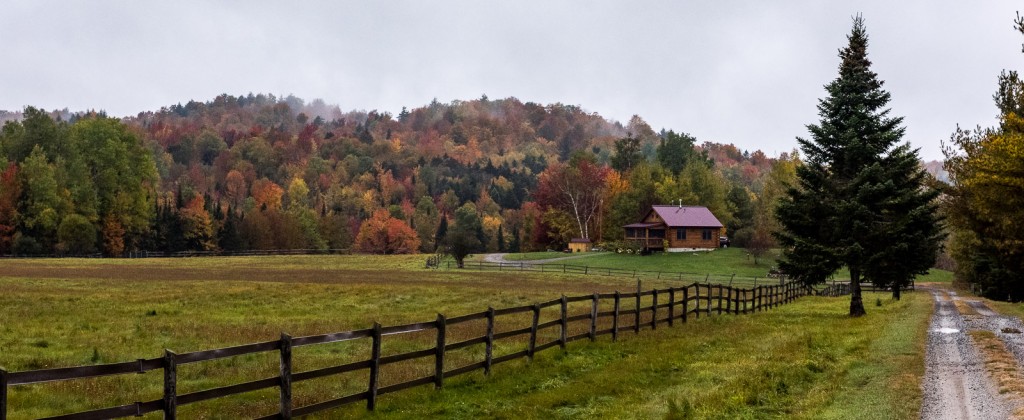 Fall foliage at an Adirondack farm.