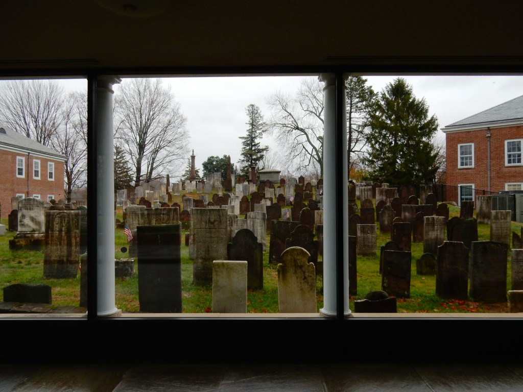 Ancient Burying Ground from Dunham Connector, First Church, Wethersfield CT