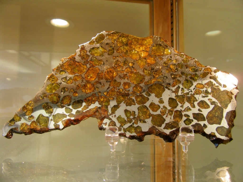 Slice of iron Imilac Meteorite, Maine Mineral and Gem Museum, Bethel ME