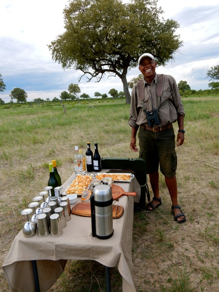 Guide Sam at Sundowner, Linkwasha Camp, Zimbabwe