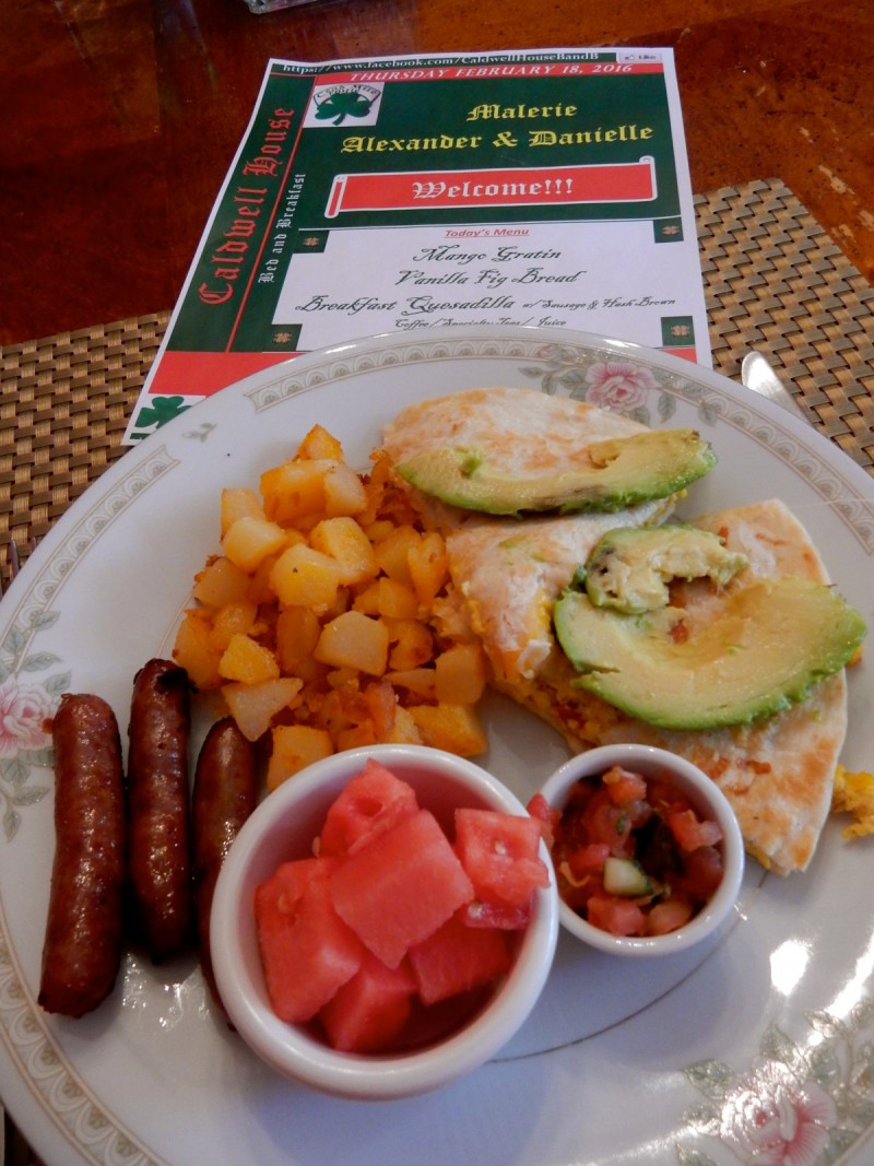 Breakfast at Caldwell House BnB, Salisbury Mills NY