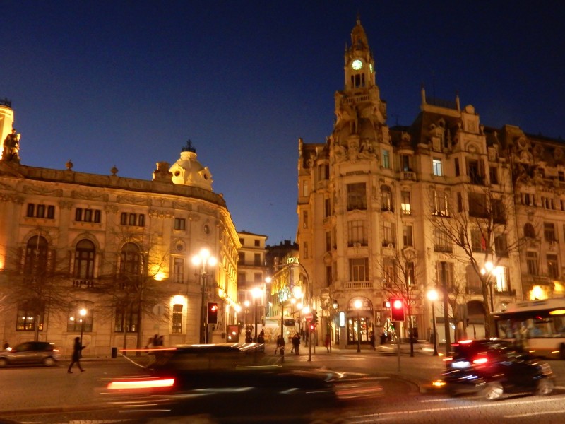 Porto Portugal night scene