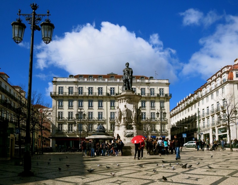 Square in Bairro Alto, Lisbon, Portugal
