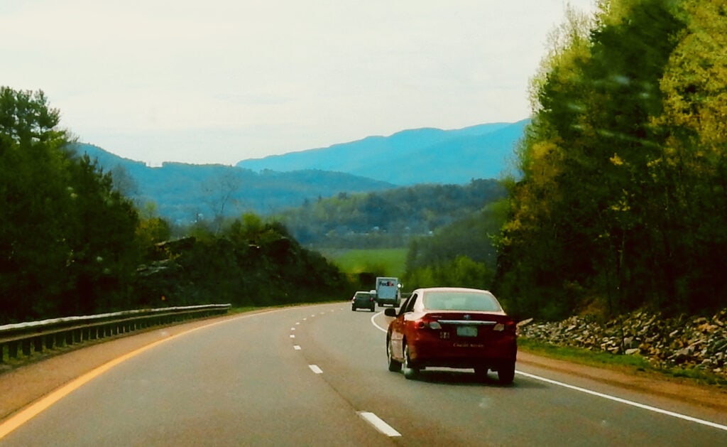 Driving rural mountainous Northeast Kingdom Vermont