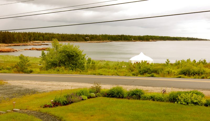 Guestroom window view, Acadia’s Oceanside Meadows Inn, Prospect Harbor, ME