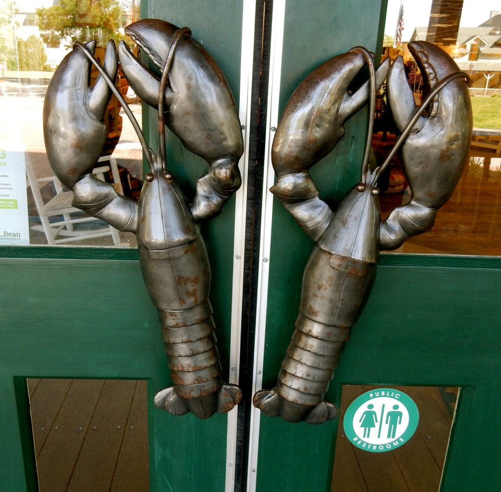 LL Bean Lobster Door pulls Freeport ME