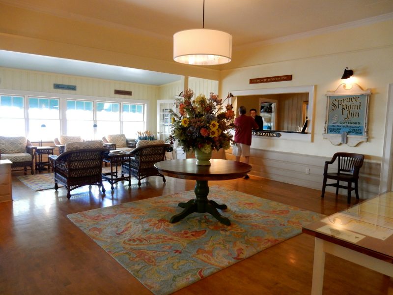 Reception lobby, Spruce Point Inn, Boothbay Harbor ME