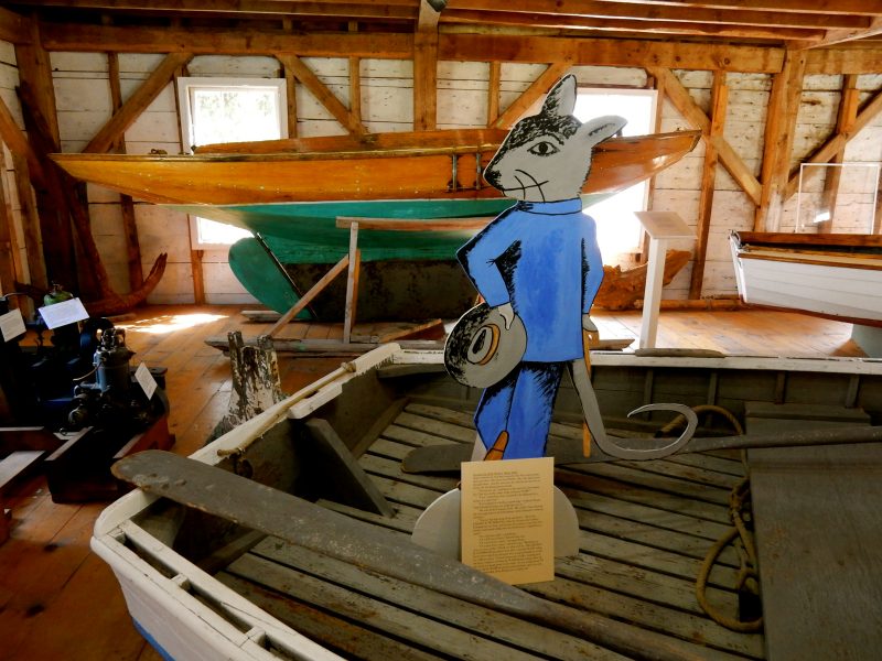 Stuart Little on boat, Penobscot Marine Museum