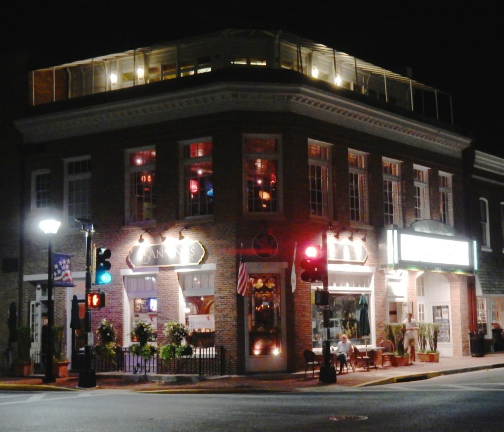 Exterior of Avalon Theater at night - Easton MD